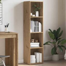 Berkfield Home Book Cabinet Artisan Oak 36x30x143 cm Engineered Wood in Brown - Size: 36 x 30 x 143 cm - thumbnail 2