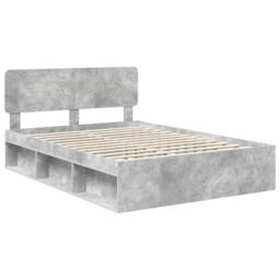Berkfield Home Bed Frame with Headboard Concerte 160 x 200 cm Solid Pine Wood in Grey - thumbnail 4
