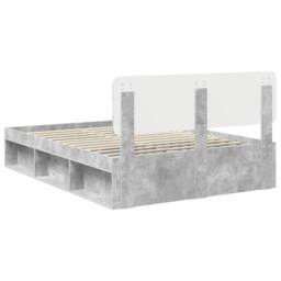 Berkfield Home Bed Frame with Headboard Concerte 160 x 200 cm Solid Pine Wood in Grey - thumbnail 9