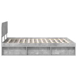Berkfield Home Bed Frame with Headboard Concerte 160 x 200 cm Solid Pine Wood in Grey - thumbnail 8