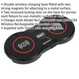 Loops 5V-1A Double Wireless Charging Base - For ys95292 & ys05293 Inspection Lights - thumbnail 2