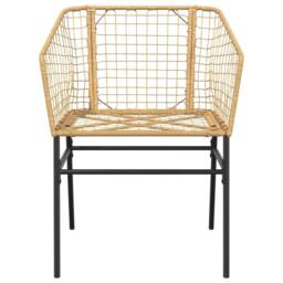 Berkfield Home 7 Piece Garden Dining Set Brown Poly Rattan Glass - thumbnail 5