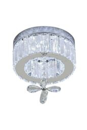H&O Direct Modern Round Crystal Ceiling Light with Crystal Pendant in Silver - thumbnail 6