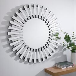 FurnitureboxUK Starburst Small 60cm 3D Silver Round Sunburst Modern Hallway Bedroom Dining & Living Room Mirror - thumbnail 1