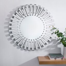 FurnitureboxUK Starburst Small 60cm 3D Silver Round Sunburst Modern Hallway Bedroom Dining & Living Room Mirror - thumbnail 3