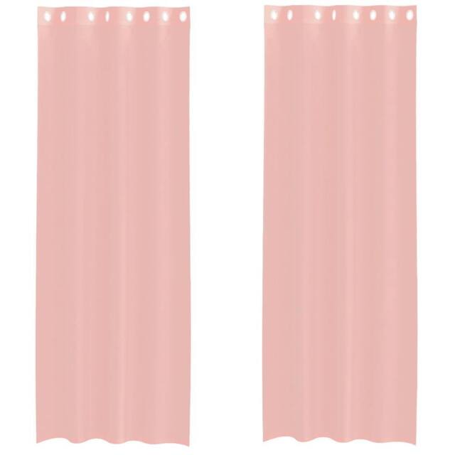 Berkfield Home Voile Curtains with Grommets 2 pcs Pink 140x300 cm - image 1