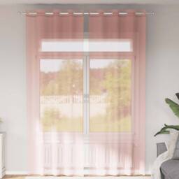 Berkfield Home Voile Curtains with Grommets 2 pcs Pink 140x300 cm - thumbnail 2
