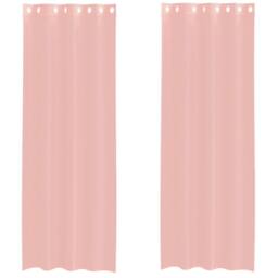 Berkfield Home Voile Curtains with Grommets 2 pcs Pink 140x300 cm - thumbnail 1