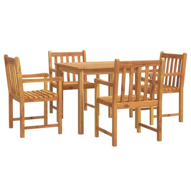 Berkfield Home 5 Piece Garden Dining Set Solid Wood Acacia in Brown - image 1