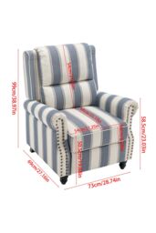 Living and Home Modern Linen Upholstered Sofa in Blue - thumbnail 5