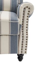 Living and Home Modern Linen Upholstered Sofa in Blue - thumbnail 8