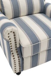 Living and Home Modern Linen Upholstered Sofa in Blue - thumbnail 7