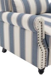 Living and Home Modern Linen Upholstered Sofa in Blue - thumbnail 6