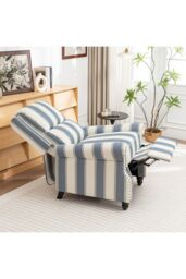 Living and Home Modern Linen Upholstered Sofa in Blue - thumbnail 3