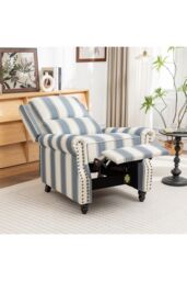 Living and Home Modern Linen Upholstered Sofa in Blue - thumbnail 2