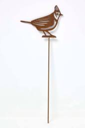 Homescapes Steel Crested Tit Garden Stake Decorations, Set of 2 in Brown - thumbnail 2