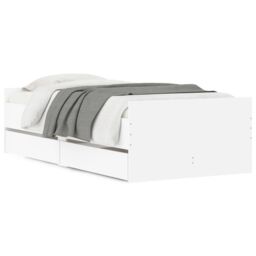 Berkfield Home Bed Frame with Drawers without Mattress White 90x200 cm - thumbnail 2
