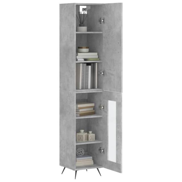 Berkfield Home Highboard Concrete Grey 34.5x34x180 cm Engineered Wood - image 1
