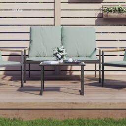 Berkfield Home Garden Table Anthracite 55x40x37 cm Steel in Black - Size: 55 x 40 x 37 cm - thumbnail 1