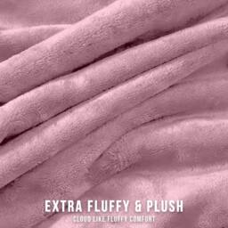 Pamposh Luxury Reversible Pink Fleece Blanket Ultra-Soft Throw for Sofa - Size: Large - thumbnail 5