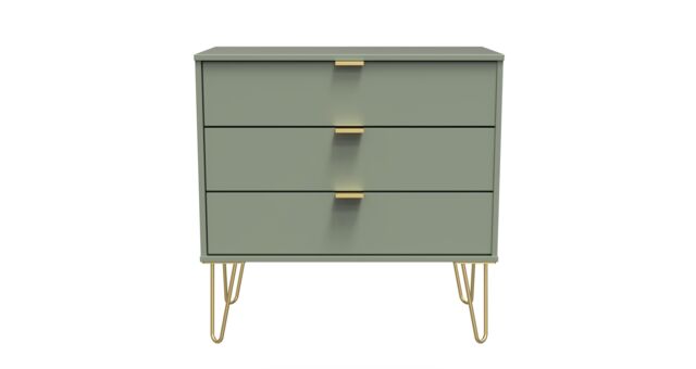 Ready Assembled 2 U Fuji 3 Drawer Chest (Ready Assembled) in Pale Green - image 1