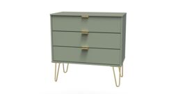 Ready Assembled 2 U Fuji 3 Drawer Chest (Ready Assembled) in Pale Green - thumbnail 3