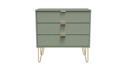 Ready Assembled 2 U Fuji 3 Drawer Chest (Ready Assembled) in Pale Green