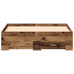 Berkfield Home Bed Frame with Drawers Old Wood 120x190 cm Engineered Wood in Brown - thumbnail 6