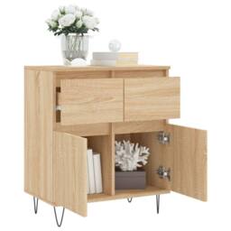 Berkfield Home Sideboard Sonoma Oak 60x35x70 cm Engineered Wood in Light Tan - Size: 60 x 35 x 70 cm - thumbnail 4