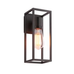 Loops Outdoor Wall Light IP44 Textured Black 10W LED E27 Dimmable Living Room - thumbnail 1
