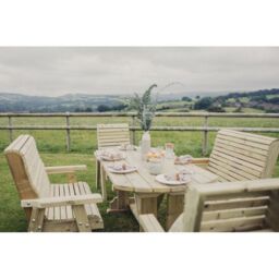 Churnet Valley Garden Furniture Ltd Ergo 2X2B 2XC Table Set - Min. Assembly Required - Set of Cushions Inc in Brown - thumbnail 5