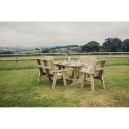 Churnet Valley Garden Furniture Ltd Ergo 2X2B 2XC Table Set - Min. Assembly Required - Set of Cushions Inc in Brown - thumbnail 2