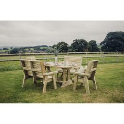 Churnet Valley Garden Furniture Ltd Ergo 2X2B 2XC Table Set - Min. Assembly Required - Set of Cushions Inc in Brown - thumbnail 4