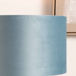 Ruma Duck Egg Velvet Cylinder Shade for Table Lamps & Floor Lamps in Blue - Size: 18 inches - thumbnail 2