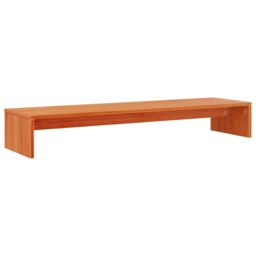 Berkfield Home Monitor Stand Wax Brown 100x27x15 cm Solid Wood Pine - Size: 100 x 27 x 15 cm - thumbnail 6