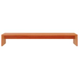 Berkfield Home Monitor Stand Wax Brown 100x27x15 cm Solid Wood Pine - Size: 100 x 27 x 15 cm - thumbnail 4