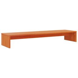 Berkfield Home Monitor Stand Wax Brown 100x27x15 cm Solid Wood Pine - Size: 100 x 27 x 15 cm - thumbnail 2
