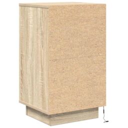 Berkfield Home Bedside Cabinet with LED Lights¬†Sonoma Oak 38x34x65 cm - Size: 38 x 34 x 65 cm - thumbnail 9