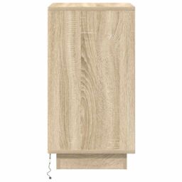 Berkfield Home Bedside Cabinet with LED Lights¬†Sonoma Oak 38x34x65 cm - Size: 38 x 34 x 65 cm - thumbnail 8
