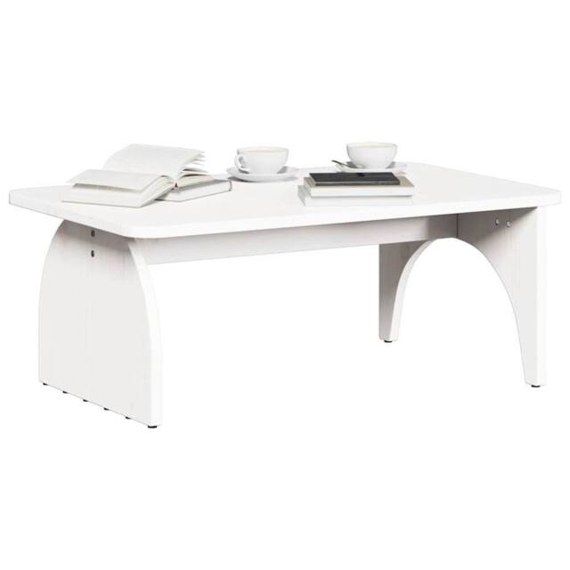 Berkfield Home Traditional Coffee Table White 80 x 50 x 31 cm Solid pine wood - image 1