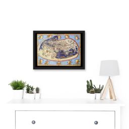 Artery8 Antique Map Nicolas 1482 Ptolemy 2nd Century World Pictorial Artwork Framed Wall Art Print A4 in Black - thumbnail 2