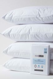 Homescapes Waterproof Pillow Protectors 40 x 80 cm, Pack of 4 in White - Size: 40 x 80 cm