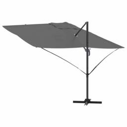 Berkfield Home Modern Cantilever Umbrella Anthracite Polyester, Powder-Coated St in Dark Grey - thumbnail 8