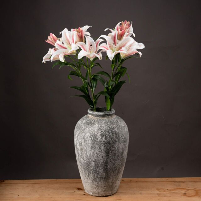 Love Lace Stargazer Lily Artificial Flower in White - image 1