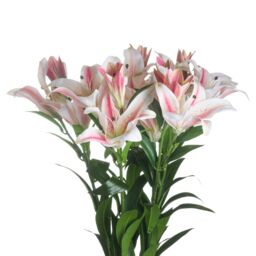 Love Lace Stargazer Lily Artificial Flower in White - thumbnail 3