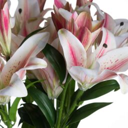 Love Lace Stargazer Lily Artificial Flower in White - thumbnail 5
