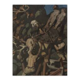 "Artery8 Akseli Kallela Theft of the Sampo Painting Detail Wall Art Print in Brown - Size: W12"" x H16""" - thumbnail 1