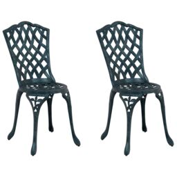 Berkfield Home Garden Chairs 2 pcs Green Cast Aluminum - thumbnail 2