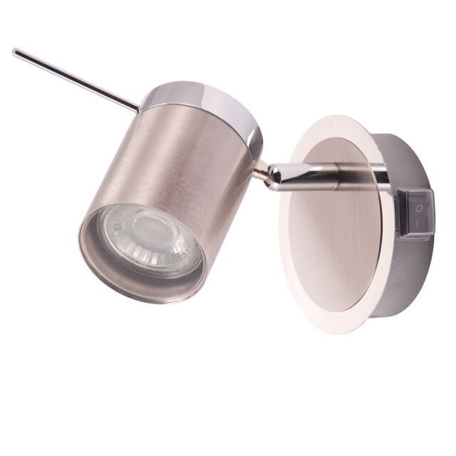 Happy Homewares Modern Designer Chrome & Satin Nickel Spot IP44 Bathroom Wall Light Fitting in Silver - image 1