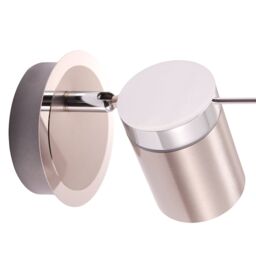 Happy Homewares Modern Designer Chrome & Satin Nickel Spot IP44 Bathroom Wall Light Fitting in Silver - thumbnail 3